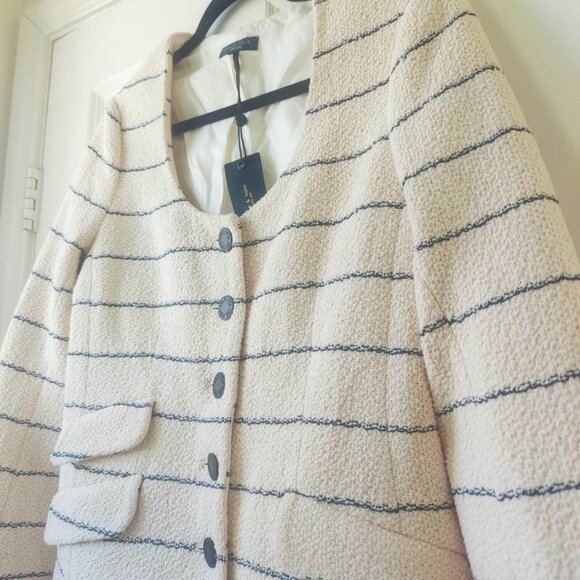 NWT rag & bone Roslyn Cotton Tweed Scoop-Neck Blazer Jacket - Picture 8 of 9